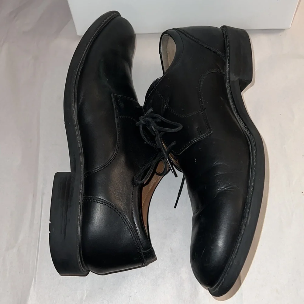 Johnston & Murphy Men’s Tabor Plain Toe Oxford black leather lace up shoes Sz 13